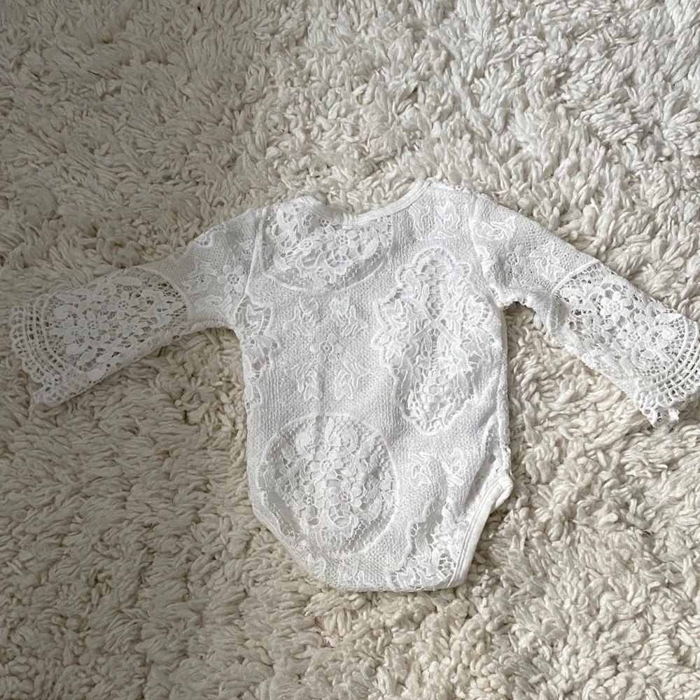 girls size 18mo -24mo matching set White Lace 1pc top Blue Jeans w white lace ¥